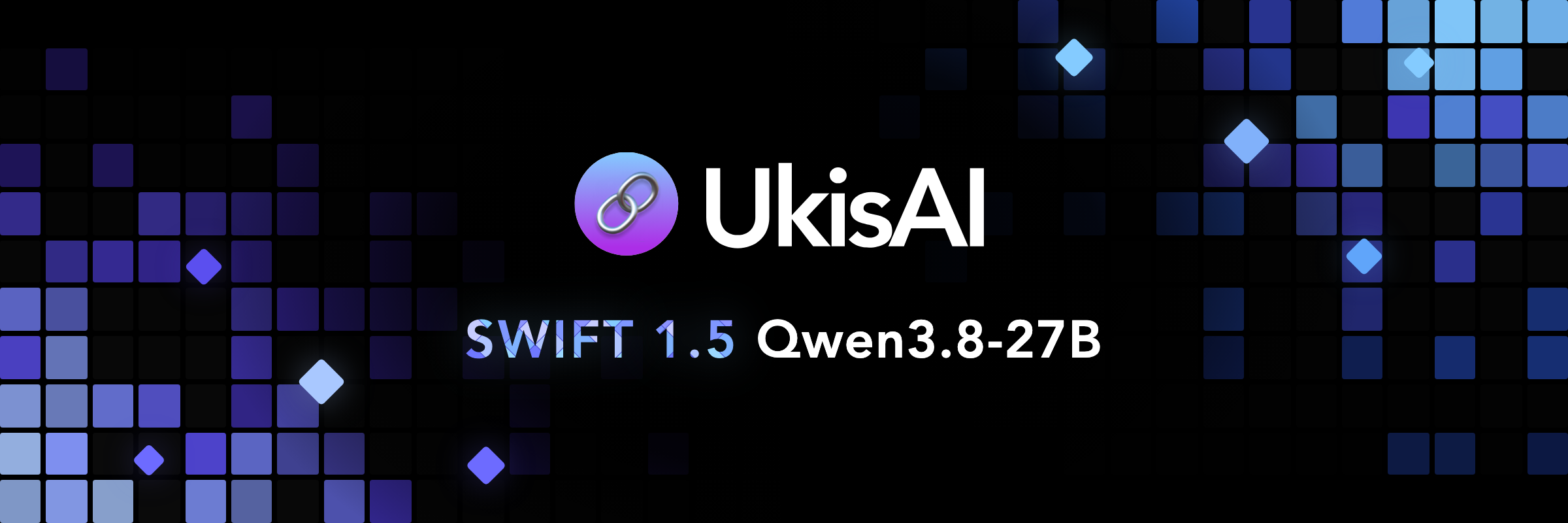 UkisAI Swift 1.5 — blue and periwinkle diamond mosaic